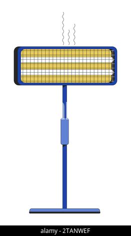 Infrared electric heater 2D linear cartoon object Stock Vector