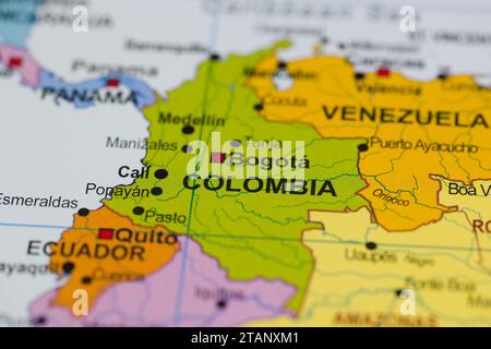 map political cartography colors close-up borders country location bokeh muasto print geography contour world bright, illuminated, close-up, close up, Stock Photo