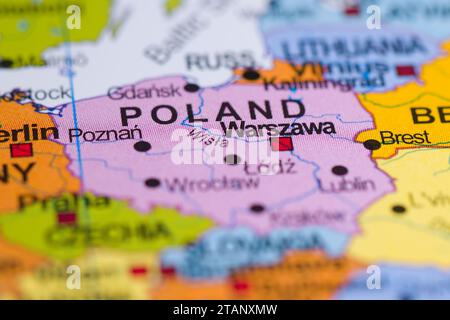 map political cartography colors close-up borders country location bokeh muasto print geography contour world bright, illuminated, close-up, close up, Stock Photo