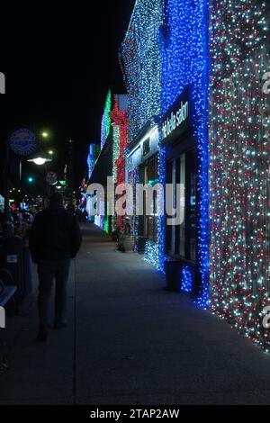Christmas lights on building at The Big Bright Light Show in Rochester Michigan USA Stock Photo
