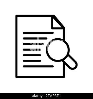 Vector line icon of a magnifying glass represents the search function on website. Find a document for a research paper and searching for information. Stock Vector