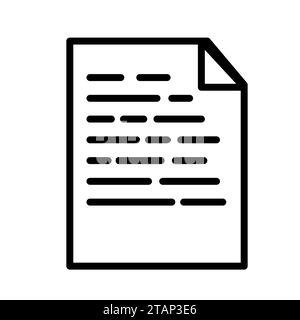 Document vector symbol icon paper and file sign business. Office data line mark and outline note element Stock Vector