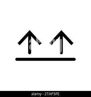 Vector line icon arrow up thin black line points up, symbolizing growth. Simple and abstract illustrations for navigation. Stock Vector