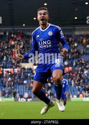 Leicester City's Harry Winks celebrates scoring their side's second ...