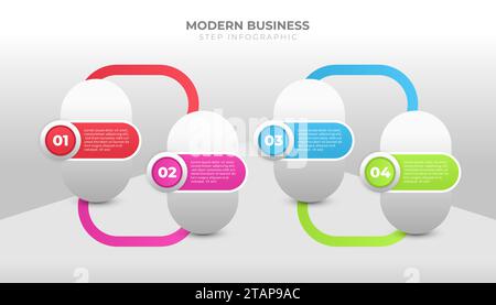 Business Infographic Design for Workflow, Layout, Process Diagram or Flow Chart Stock Vector
