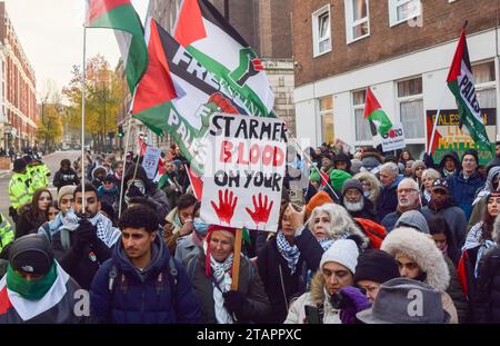 London, England, UK. 2nd Dec, 2023. Pro-Palestine protesters gather outside Camden Town Hall calling for a ceasefire as the Israel-Hamas war continues. (Credit Image: © Vuk Valcic/ZUMA Press Wire) EDITORIAL USAGE ONLY! Not for Commercial USAGE! Stock Photo