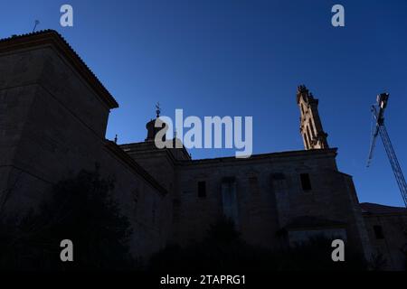 Europe, Spain, Castile and León; Sanjuanejo, The Monasterio de Santa María de la Caridad at Dawn Stock Photo