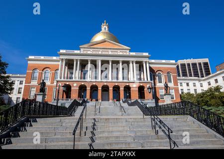 The Massachusetts State House, is the state capitol and seat of government for the Commonwealth of Massachusetts. located in the Beacon Hill neighborh Stock Photo