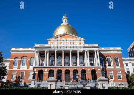 The Massachusetts State House, is the state capitol and seat of government for the Commonwealth of Massachusetts. located in the Beacon Hill neighborh Stock Photo