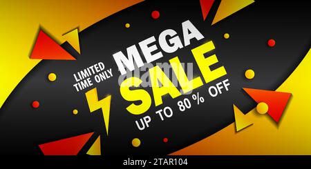 sale banner template design, Special offer mega sale banner background template Stock Vector