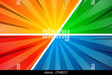 Versus with background in flat comic style design with halftones, lightning. Vector illustration Stock Vector