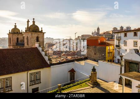 Great view of Porto or Oporto the second largest city in Portugal, the capital of the Porto District, and one of the Iberian Peninsula's major urban Stock Photo