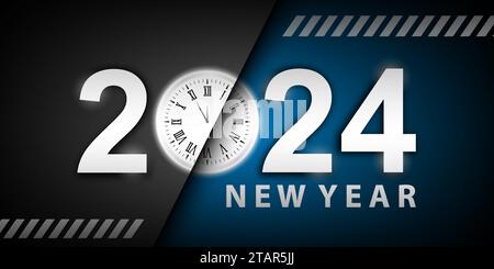 Premium design happy new year 2024. vector illustration Stock Vector