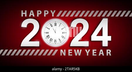 Premium design happy new year 2024. vector illustration Stock Vector