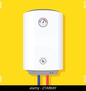 Boiler Icon in flat style isolated on yellow background wish shadow. Vector Illustration Stock Vector