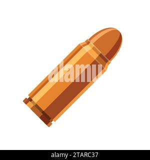 Bullet icon in flat style isolated on white background. Cartridge weapon ammo cartoon. Vector illustration Stock Vector