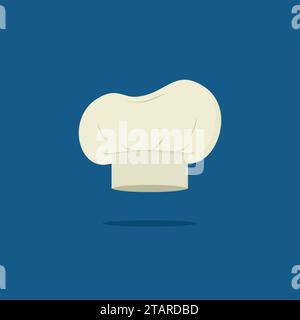Chef hat isolated on blue background. Clothing cook in flat style. Vector Illustration Stock Vector