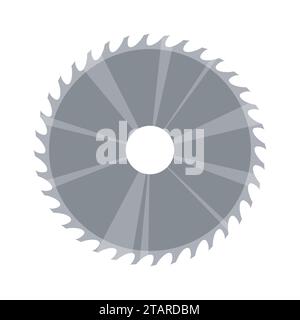 Circular saw blade in flat style isolated on white background. Vector illustration Stock Vector