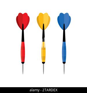 Darts arrow in flat style isolated on white background. Vector Illustration Stock Vector