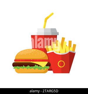 Group of fast food products. Flat vector Stock Vector Image & Art - Alamy
