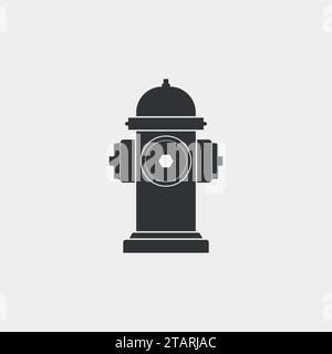 Hydrant firefighter extinguish the fire icon in flat style isolated on gray background. Vector Illustration Stock Vector