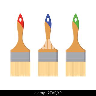 Brushes tools isolated on white background in flat style. Vector illustration Stock Vector