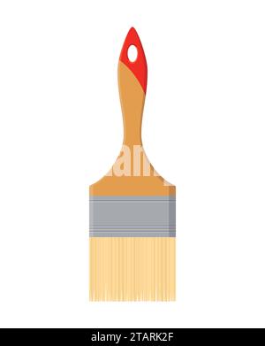 Brush paint tool isolated on white background in flat style. Vector illustration Stock Vector
