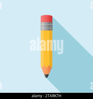 Pencil in Flat style icon. Vector Illustration Stock Vector