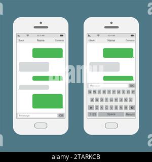 Smartphone chatting SMS Messages speech Bubbles. Vector Illustration. Stock Vector