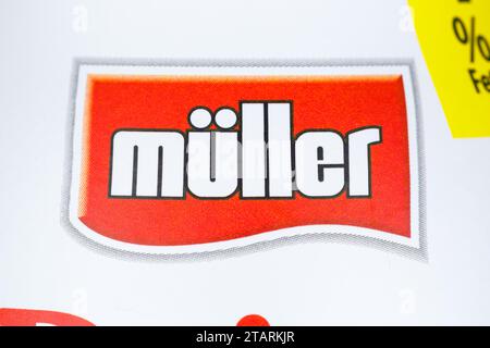 Stuttgart, Germany - April 11, 2023: Logo Of The Company Theo Müller Molkerei Company In Stuttgart, Germany. Stock Photo
