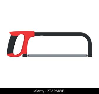 Hacksaw isolated on white background. Tool saw Vector illustration Stock Vector