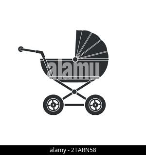 Baby stroller icon isolated on white background. Children pram, baby carriage icon vector illustration Stock Vector