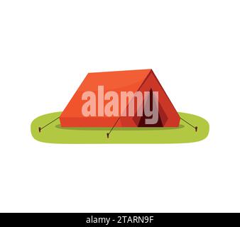 Camping tourist outdoor tent isolated on white background. Vector illustration Stock Vector