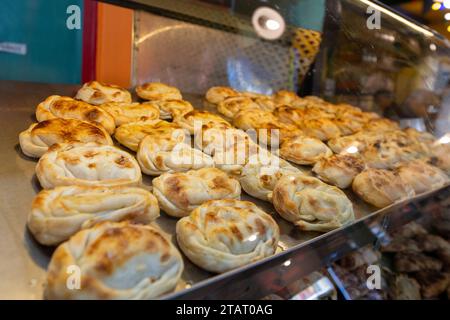 Argentina, Buenos Aires, San Telmo Market, bakery. Empanadas, traditional savory meat turnovers. Stock Photo