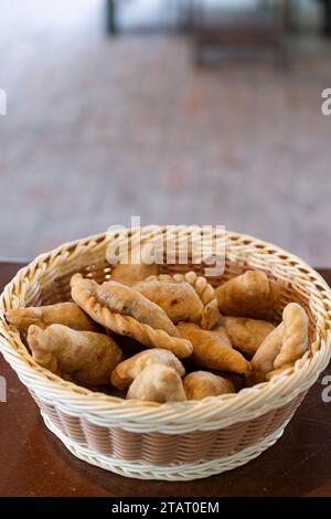 Argentina, Buenos Aires. Traditional savory meat empanadas. Stock Photo