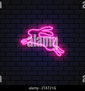 Rabbit neon icon on light background. Stock Vector