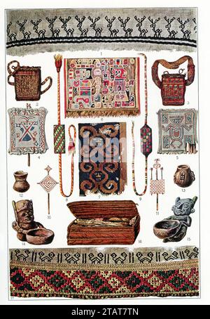 This 1907 image shows Peruvian artifacts from the time of the Inca ...