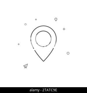 Black outline map pin. Minimalistic vector symbol. Double pin design ...
