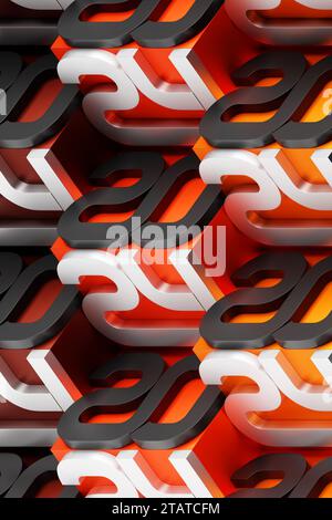 3D illustration inscription 2024 on a colorful background. Changeability of years. Illustration of the symbol of the new year. Stock Photo