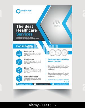 Healthcare business flyer Template, Medical, and healthcare Modern Flyer Design Stock Vector