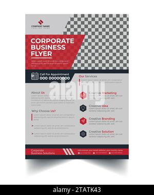 Corporate Flyer Template, Creative Business Leaflet Layout for Marketing, Advertisement Stock Vector