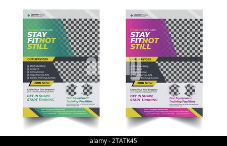 Gym flyer design template background Stock Vector
