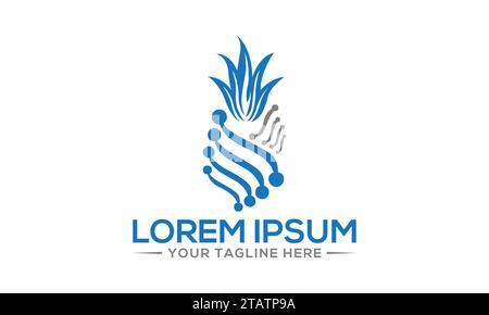 Pineapple Tech Logo Design. Stock Vector