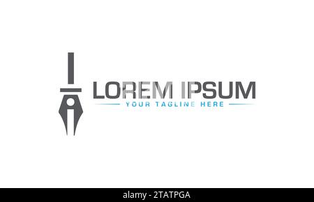 Pen Logo Design Unique Logo Design Stock Vector