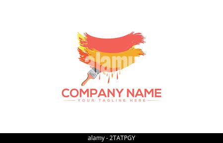 Painting Logo Design Unique and Modern Logo Design Stock Vector