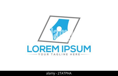 Pen Logo Design Unique Logo Design Stock Vector