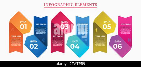Infographic design vector and marketing icons can be used for workflow layout, diagram, annual report. Business concept with 3, 4, 5; 6, 7 and 8 step. Stock Vector