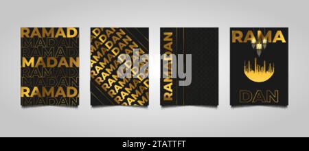 Elegant Black and Gold Ramadan Background Stock Vector