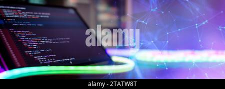 Developer working on web sites codes in office. Stock Photo