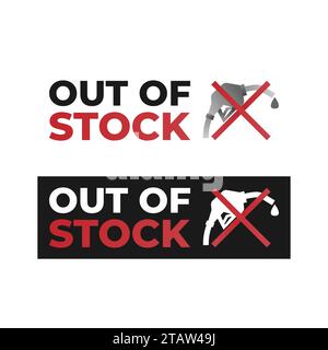 Fuel Out of Stock Banner or Poster Design Stock Vector